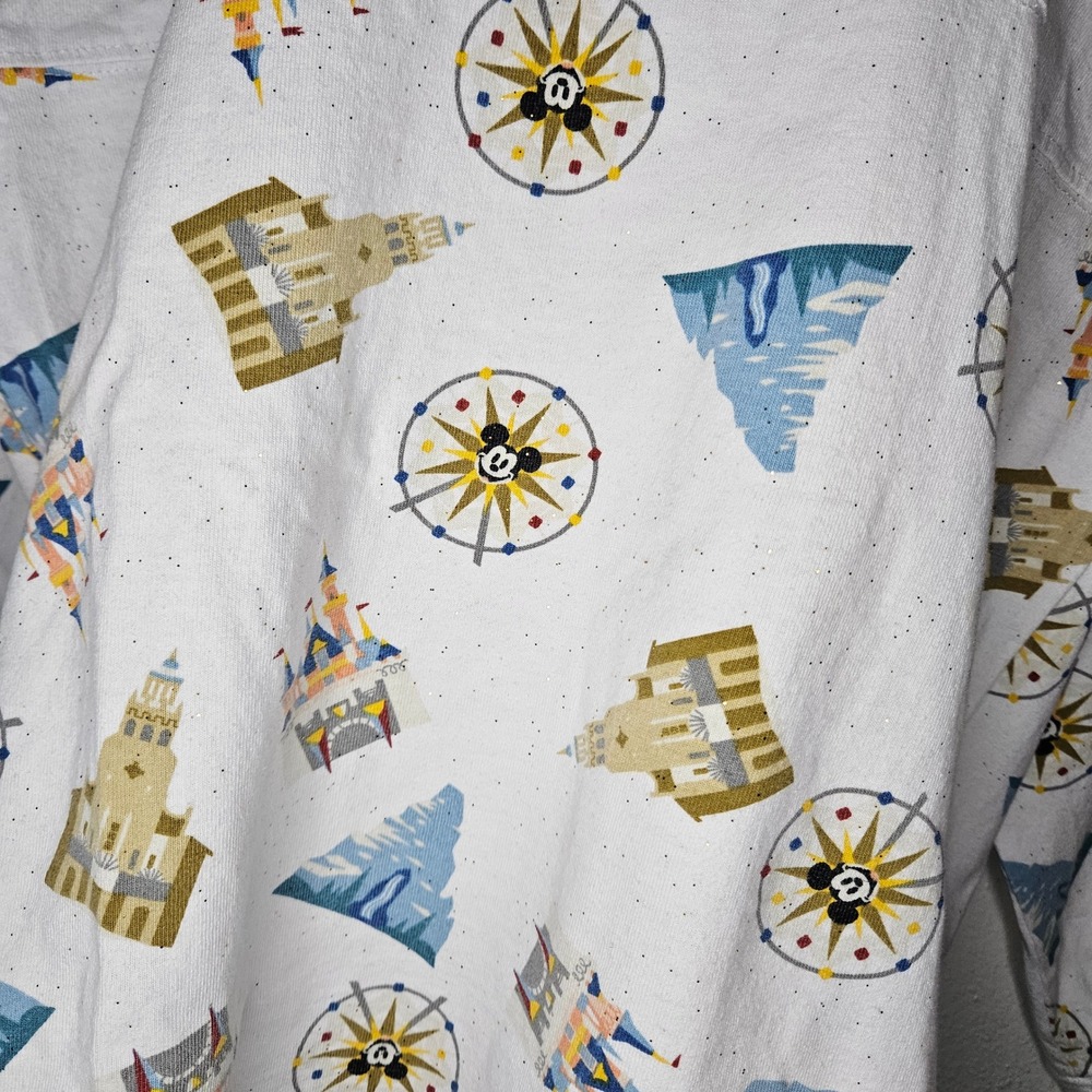 Disneyland Resort Spirit Jersey White Graphic Sweatshirt Top Unisex - Picture 3 of 9